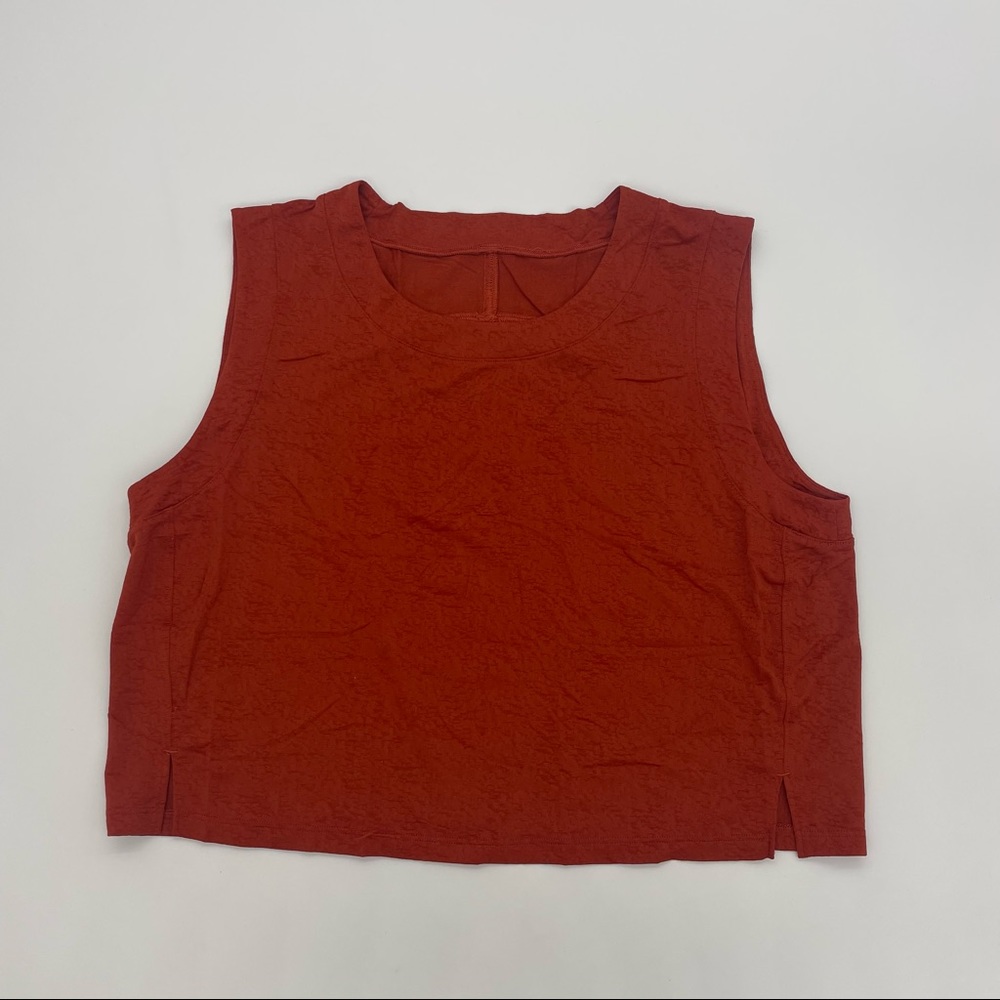 LULULEMON CROPPED TRAINING TANK AZTEC BRICK
